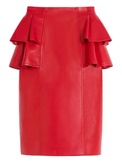 Valentino Garavani midi leather skirt Red BNI07V9G6