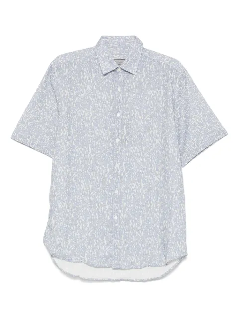 Canali printed shirt Blue CSM7077GL03520