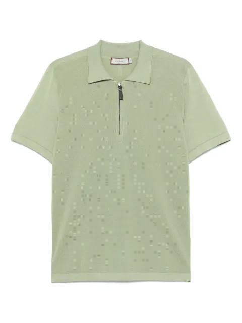 Canali cotton zip-up polo shirt Green C1058MK02262