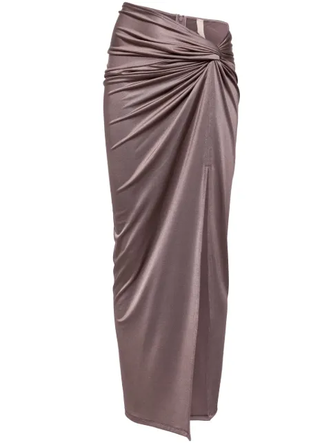 OUDE WAAG gathered detail dress Grey OW25SSSK07A1GY870