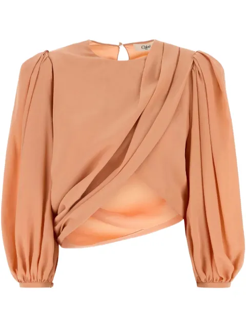 Chloé draped-detail blouse Orange CH25UHT69125