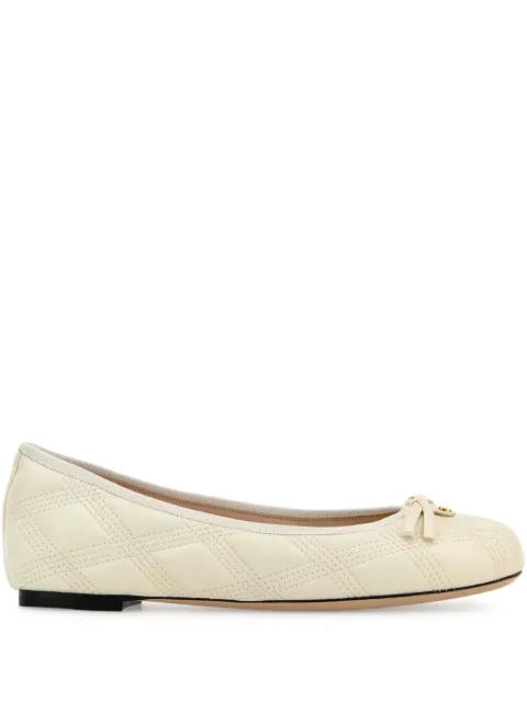 Valentino Garavani quilted bow-detail ballet flats White 6W2S0LJ5KHU