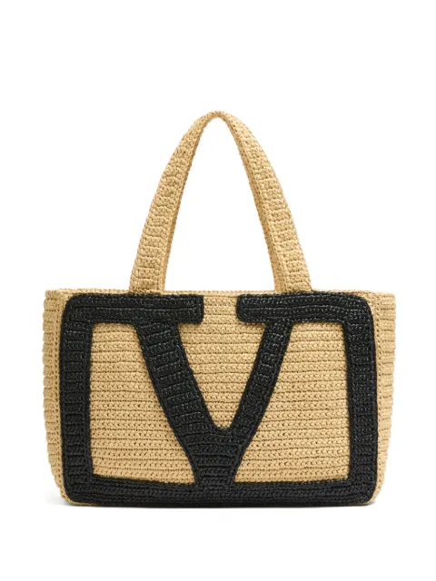 Valentino Garavani large Viva Superstar raffia tote bag Neutrals WB0S10QET