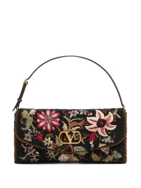Valentino Garavani small Valentino Garavani Devain embroidered shoulder bag Black WB0S09LTT