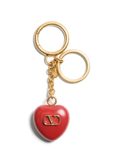 Valentino Garavani Coeur Royal bag charm with key ring in metal and enamel Gold WP0AU2MJP