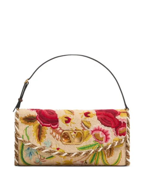 Valentino Garavani small Vain Soft embroidered shoulder bag Neutrals WB0S09ECI