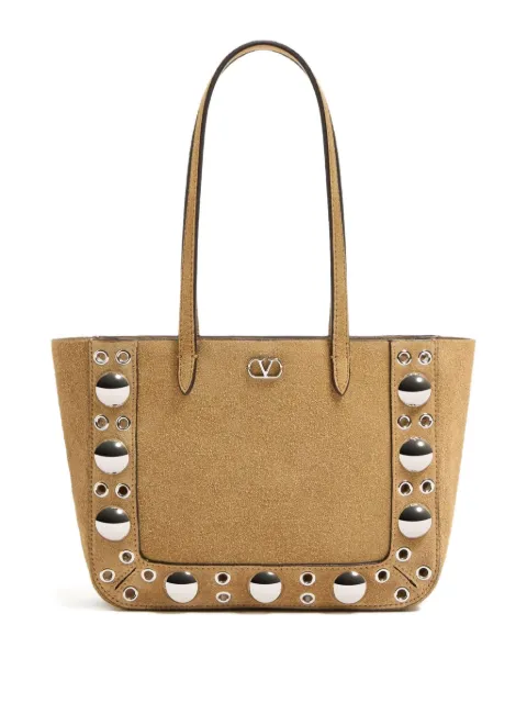 Valentino Garavani Nellcôte mini suede shopping bag Neutrals WB0R89JET