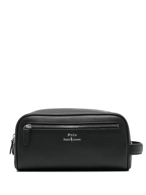 Polo Ralph Lauren leather wash bag Black 405963262001