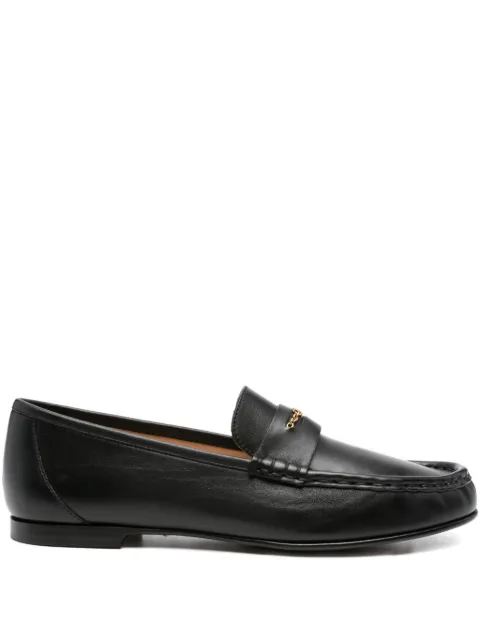 Chloé logo-plaque loafers Black CHC25A11SPI