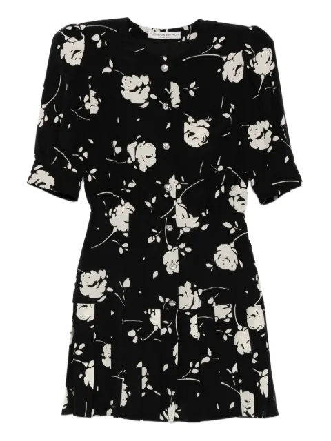 Alessandra Rich rose-print mini dress Black FABX4116F4567