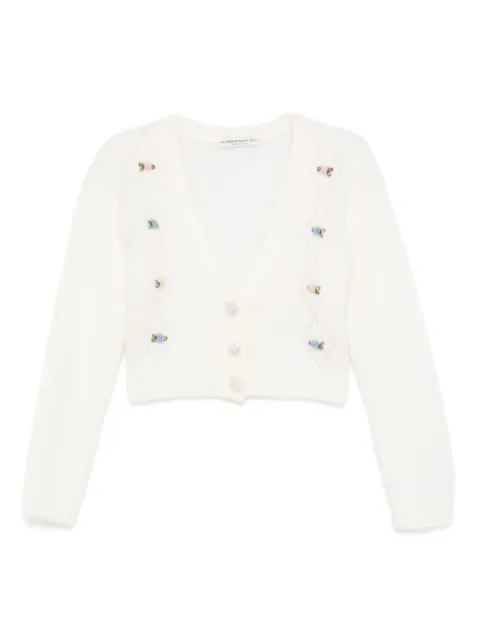 Alessandra Rich floral-embroidered cardigan Neutrals FABX4183K4603