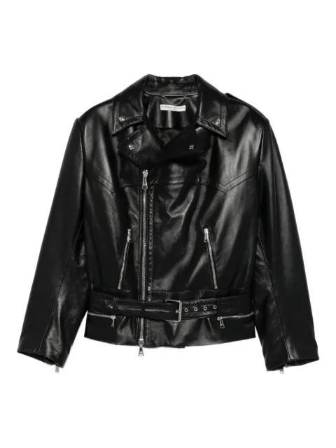 Alessandra Rich leather biker jacket Black FABX4231