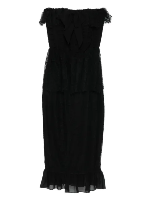 Alessandra Rich bow-lace ruffled dress Black FABX4152P4605