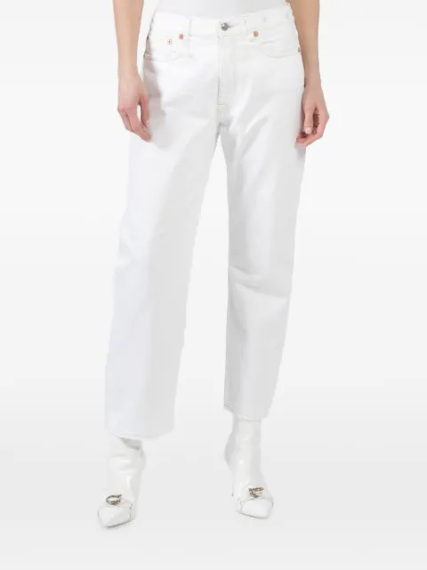 R13 logo-embroidered frayed-hem jeans White R13W5083D309B
