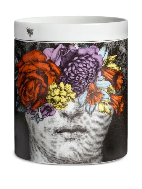 Fornasetti Nel Mentre Tra i Fiori Decor "Giardino Segreto" candle White FPB800YGSFOR24