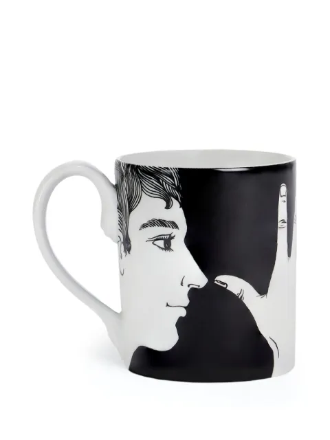 Fornasetti Marameo mug Black P14X005FOR24