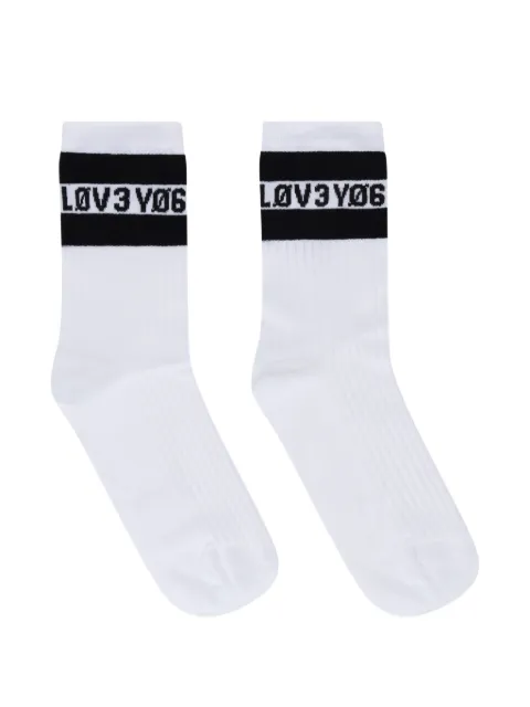 RED Valentino stripe socks White SR3KIA004GP