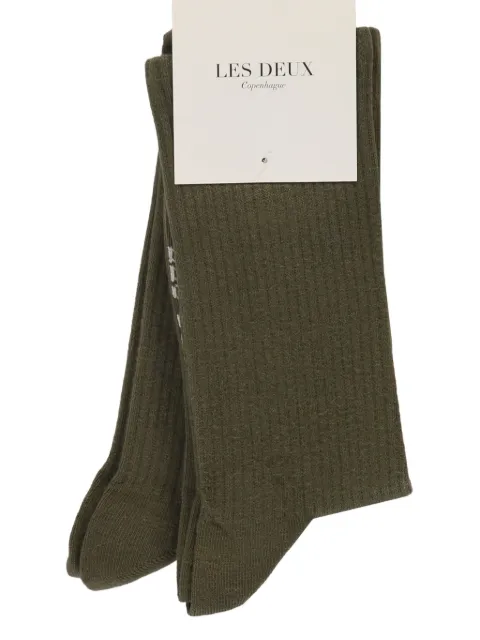 Les Deux logo socks (set of two) Green LDM950007