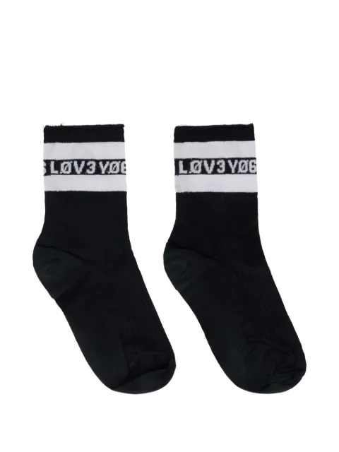 RED Valentino striped socks Black SR3KIA004GP