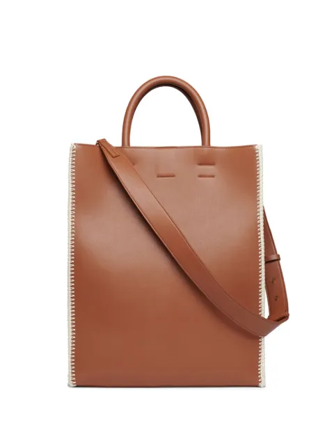 Nanushka The Compass crochet-detail tote bag Brown NU24CRBG00276