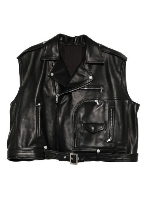 Rick Owens cropped leather jacket Black RR01E5711LHJP