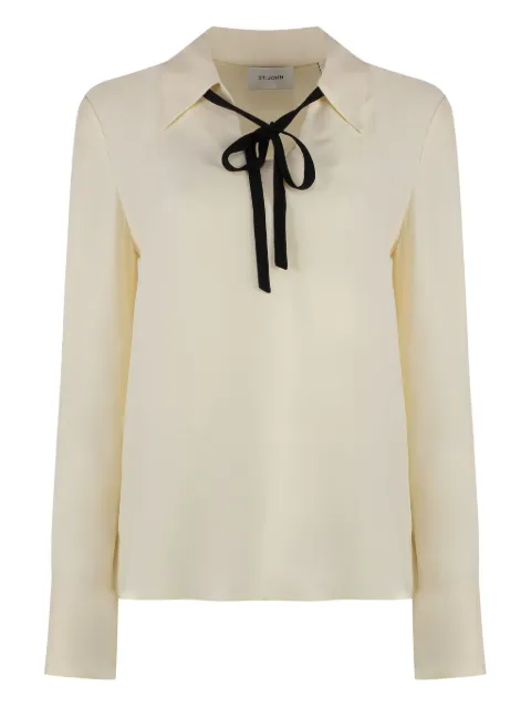 St. John long-sleeve blouse Neutrals K92AC11