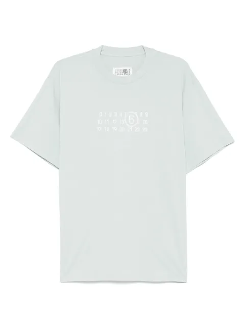 MM6 Maison Margiela numbers-motif T-shirt Green S62GD0202M20115