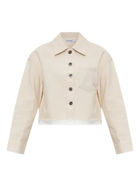Self-Portrait logo-embossed jacket Neutrals SS25814TC