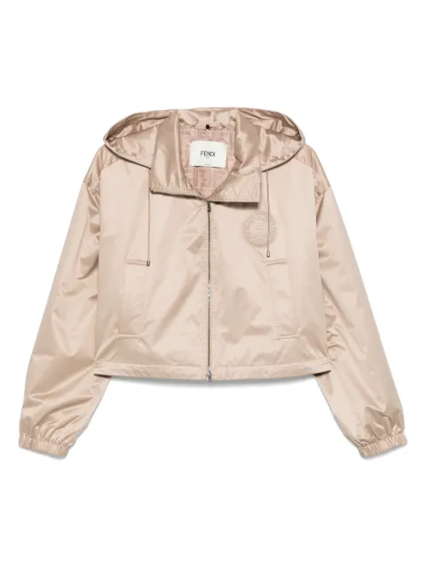 FENDI logo-patch jacket Neutrals FAN198AT8H