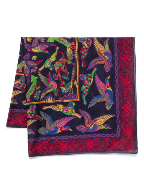 Ferragamo Pre-Owned 1990's animals-print scarf Purple SF280CC