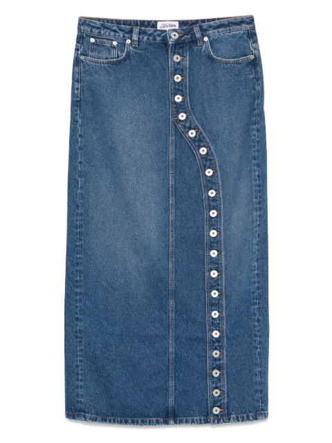 Jean Paul Gaultier asymmetric denim midi skirt Blue 2534FJU151D013