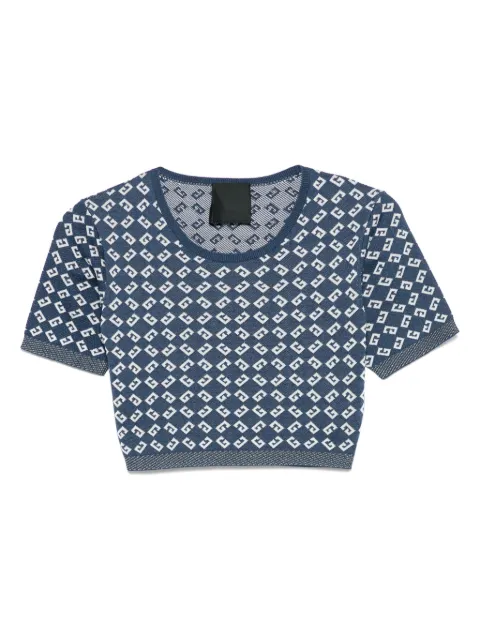 Givenchy monogram 72-jacquard crop top Blue BW61EE4ZQ3