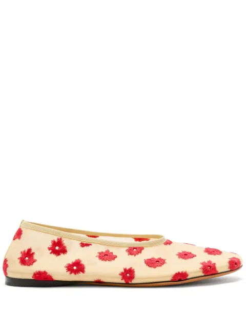 Proenza Schouler Tee floral-embroidered ballet flats Neutrals SH25S050X009FC
