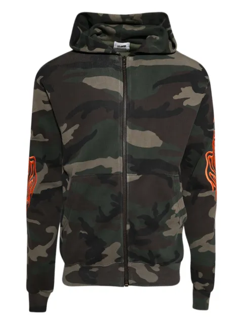Warren Lotas camouflage-print zip-up hoodie Green AW251012STNSWC1203