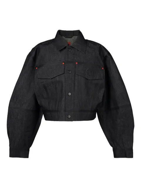 Walter Van Beirendonck embossed denim jacket Blue D25830
