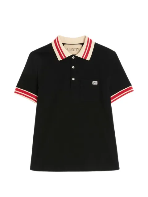 Valentino Garavani logo-patch polo shirt Black VMH01KB19