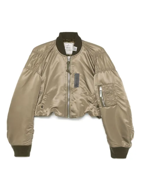 Maison MIHARA YASUHIRO cropped bomber jacket Green K14BL301