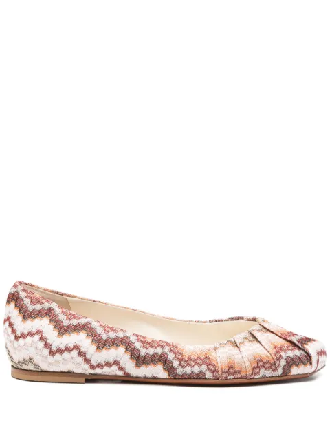 Missoni zigzag ballet flats Brown MWF031064