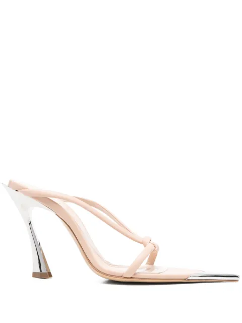 Mugler leather knotted heeled sandals Neutrals MUWSS25SC130SL017