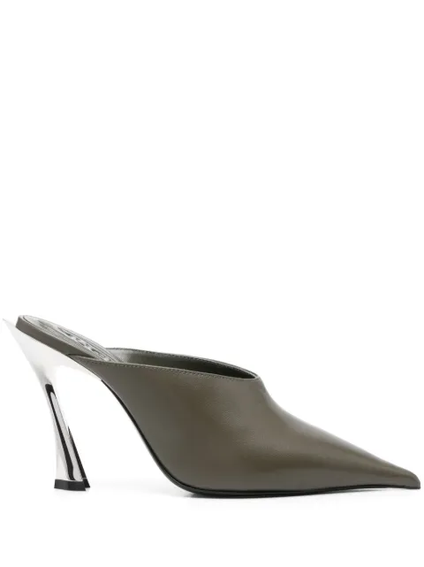 Mugler 95mm suede mules Green MUWSS25SC017SL088
