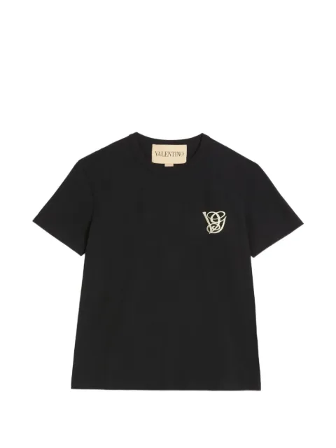 Valentino Garavani embroidered-logo T-shirt Black VMG10VB2W