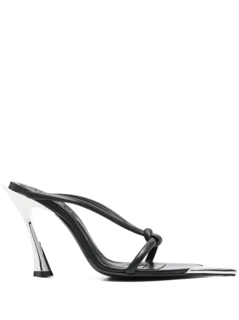 Mugler leather knotted heeled sandals Black MUWSS25SC130SL001