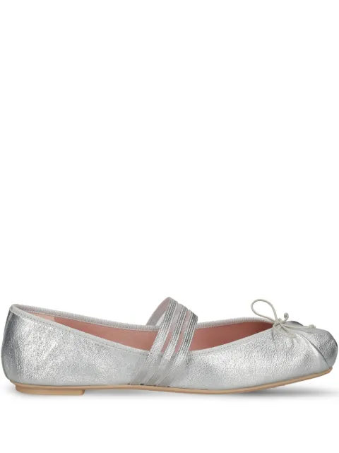 Pretty Ballerinas leather ballerina shoes Silver 52198A