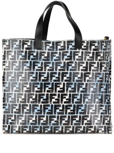 Fendi Pre-Owned 2010-2024 Joshua Vides Zucca Coated Canvas Cloudy Shopper satchel Blue 36X1EK7C96UUS3Q3