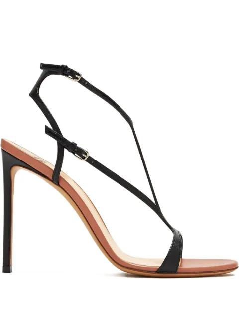 Francesco Russo 105mm strappy high-heeled sandals Black R1S995N200