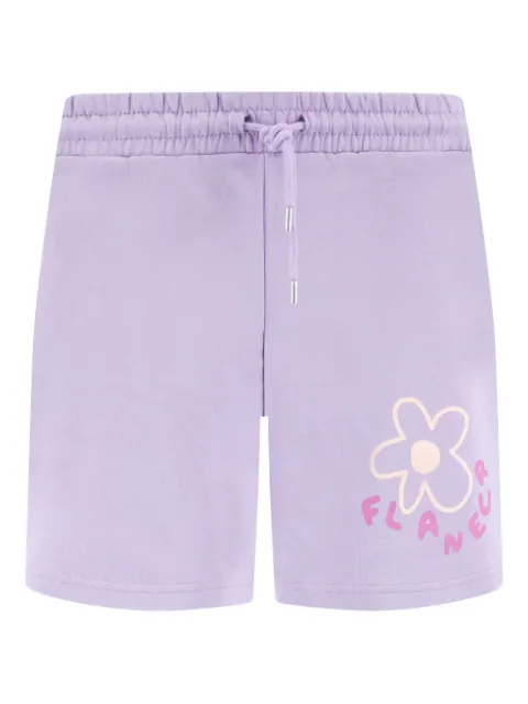 FLÂNEUR Blossom flower-print track shorts Purple F15148