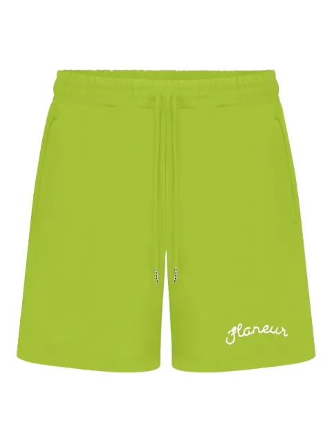 FLÂNEUR signature-logo track shorts Green F15226