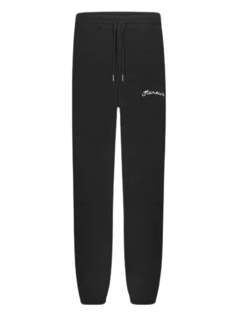 FLÂNEUR embroidered track pants Black FNOS912