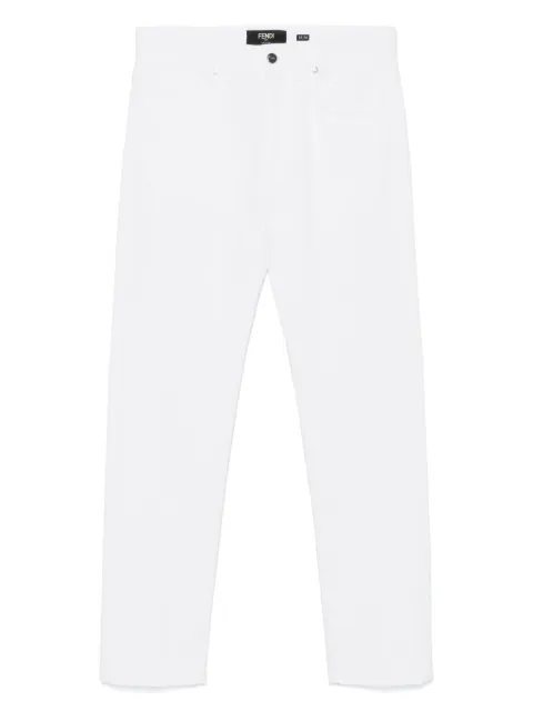 FENDI FF-embroidered jeans White FLP288AUAH