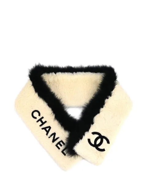 CHANEL Pre-Owned 1990-2000s CC-logo stole White S114420